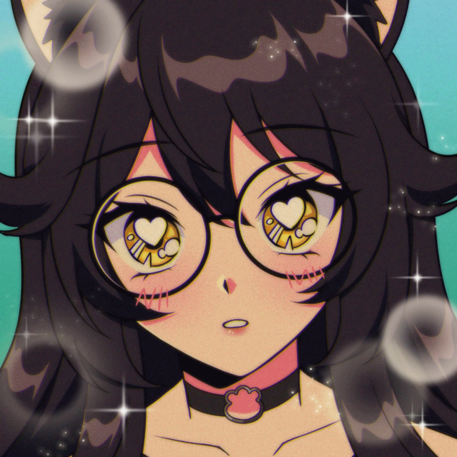 A catgirl making shadow art of a cat